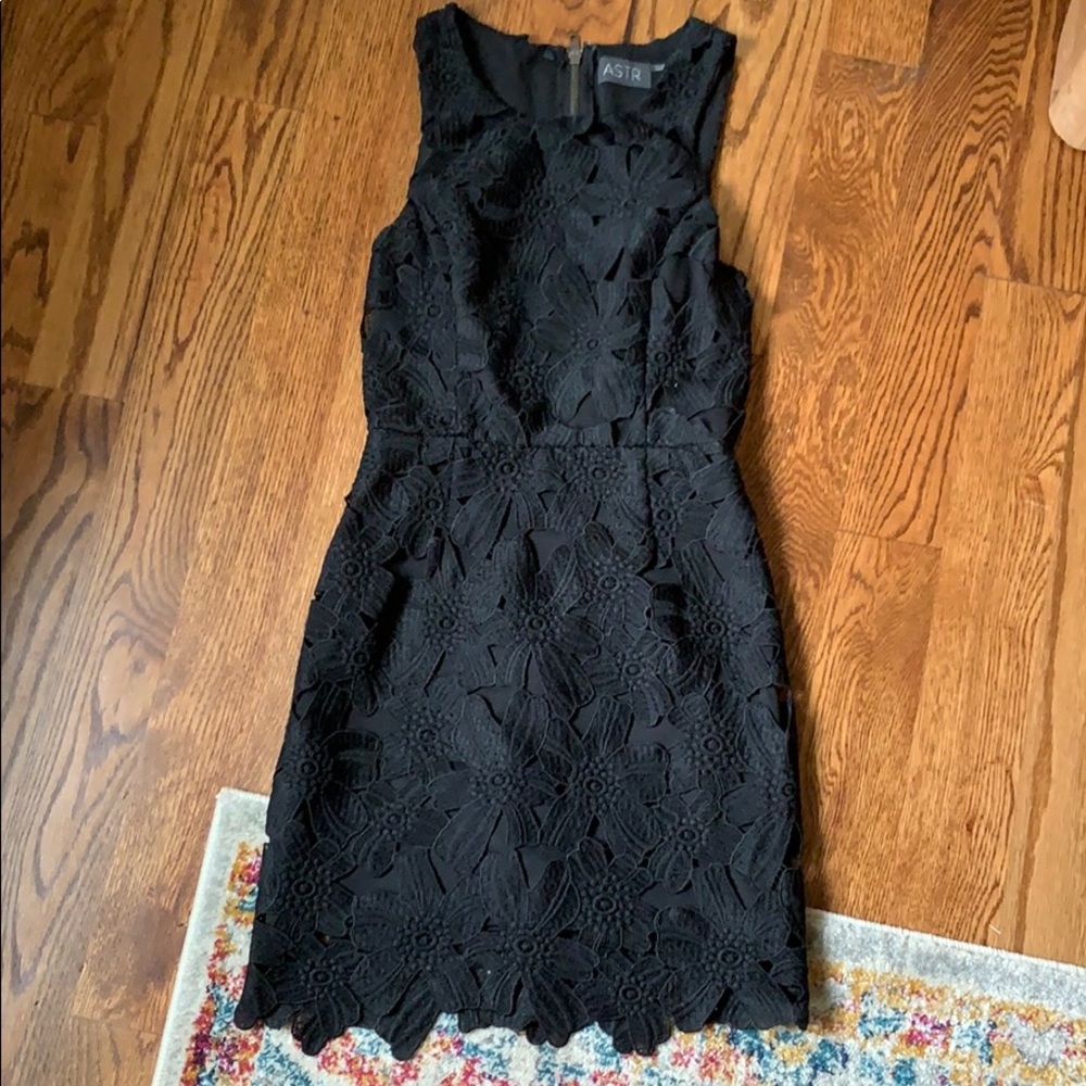 ASTR black floral dress